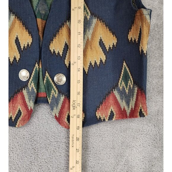 Comoni Designs Womens Small Navajo Tapestry Leather Southwestern Vintage Top - Picture 5 of 7